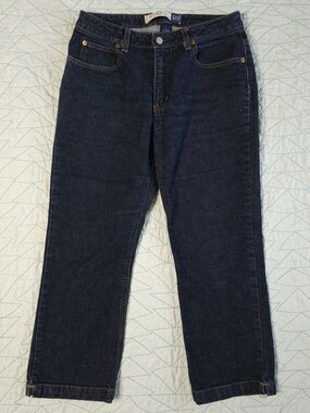 Gap Dark Wash Blue Denim Boot Cut Cropped Stretch Jeans Vintage Y2K